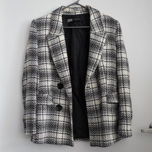 Zara black and white blazer
